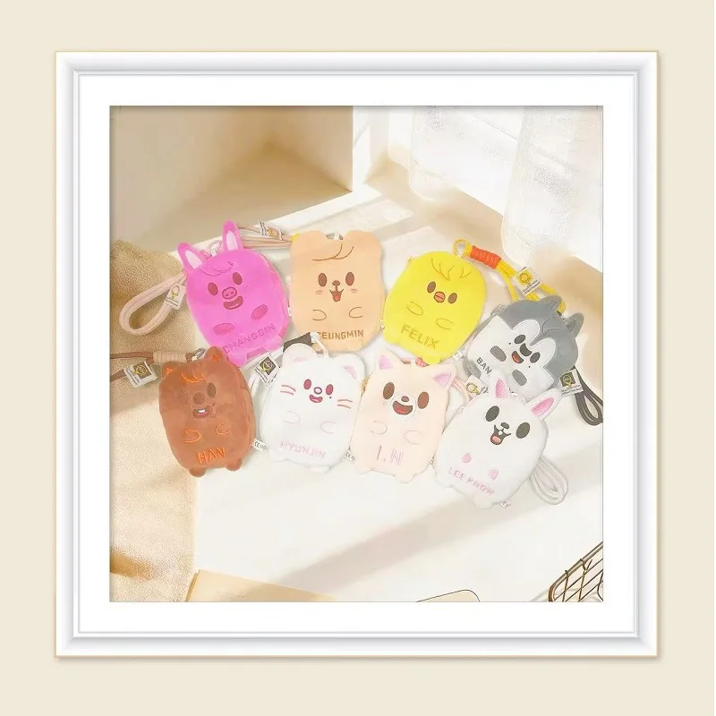 

KZOO Stray Children STRAYKIDS Surrounding SKZ Plush Cartoon Wolf Dog Rabbit FELIX Cute Plush Handheld Wallet Gift