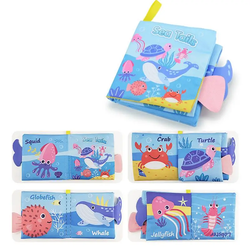 Kids Cloth Books Animals Cognize Puzzle Book Infant Kids Early Learning Educational Fabric Books Toys Crinkle Books Sensory Toys