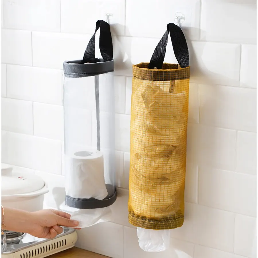 1/3pcs Hanging Garbage Storage Bag High Capacity Household Kitchen Plastic Sorting Tools Wall Mounted Shopping Travel Organizer