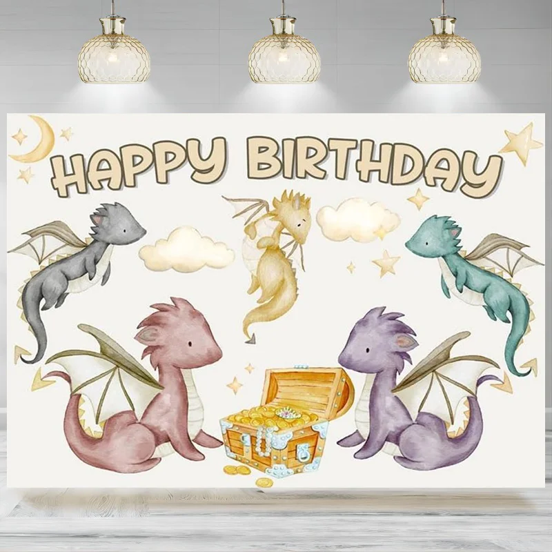 

Dragon Birthday Backdrop Birthday Girl Boy Theme Photography Background Banner Decorations Party Kids Birthday Supplies