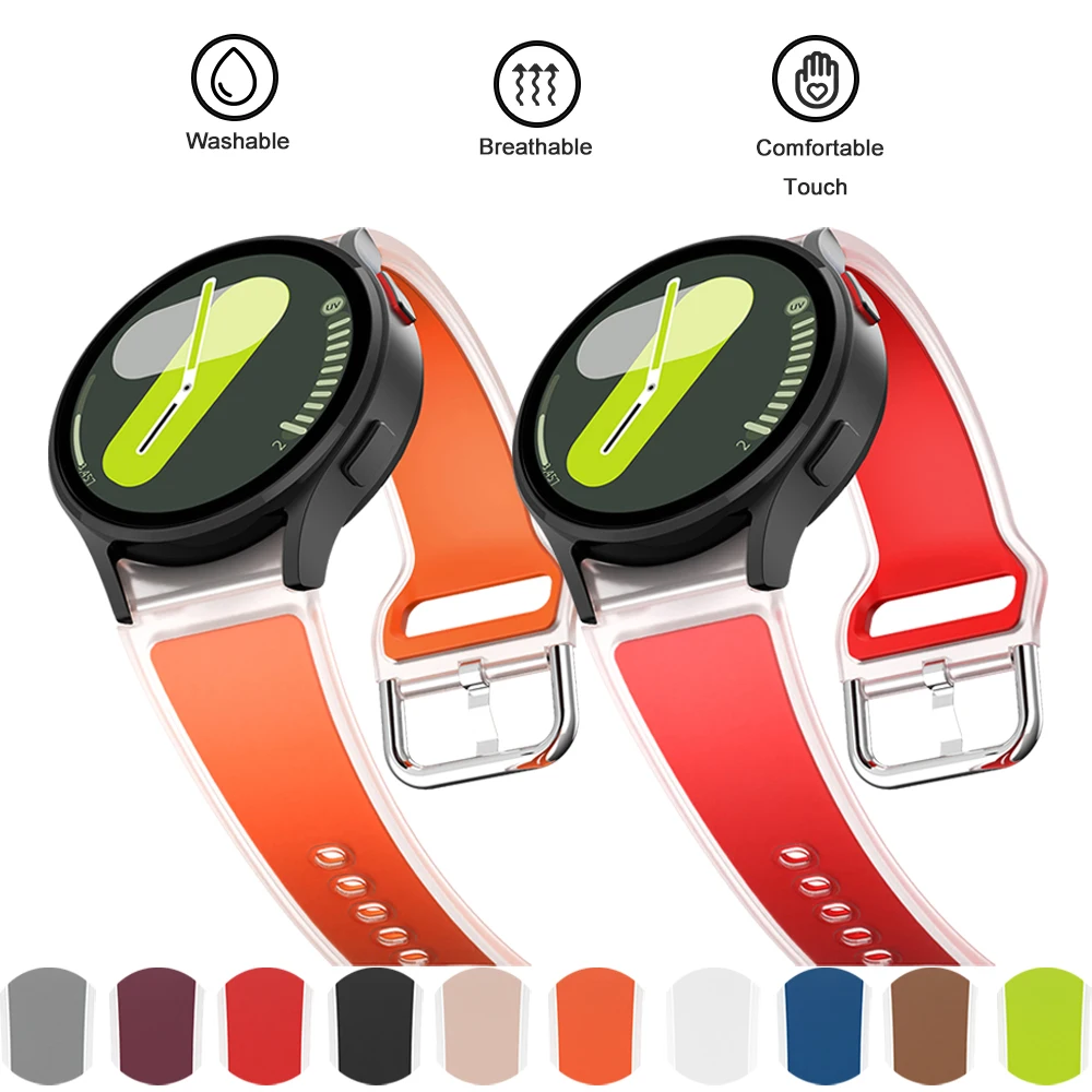 Full Coverage Silicone Strap for Samsung Galaxy Watch 6 40mm 44mm Original Replacement Bands for Galaxy Watch EF 7 6 5 4 40/44MM