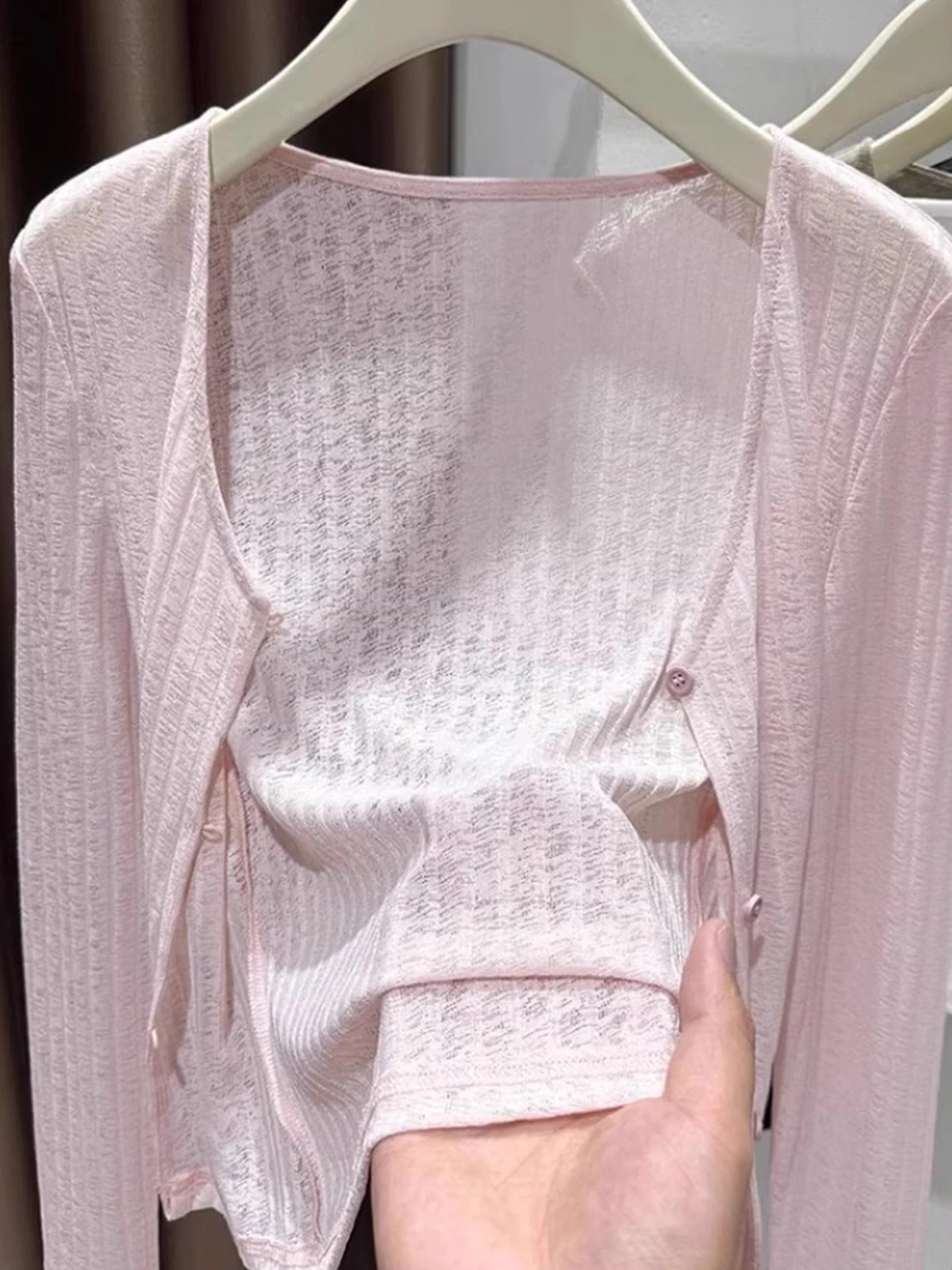 Cardigan ouvert tricoté en soie glacée pour femmes, Long, respirant, décontracté, Simple, bouton unique, haut d'été