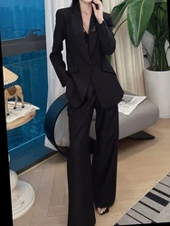 Blazer Pantsuits Solid Woman 2 Pieces Set Autumn Long Sleeve Business Female Clothes Fashion Casual Office Lady Loose Outfits