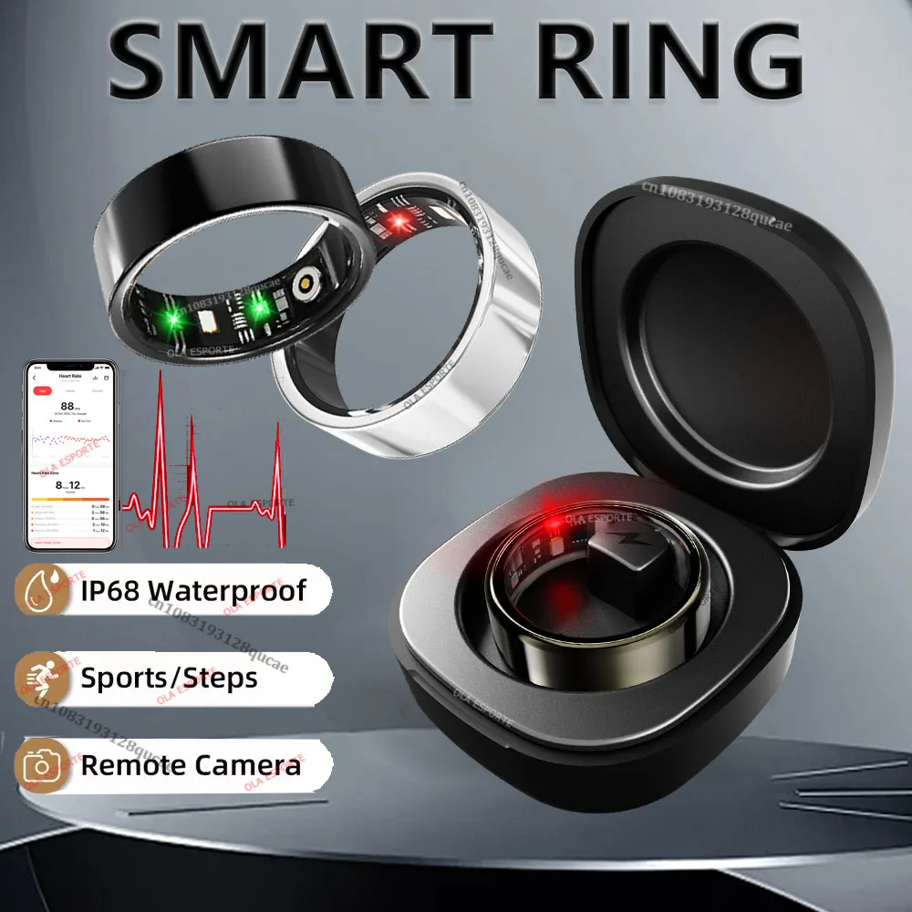 

2026 Smart Ring Blood Pressure Heart Rate Sleep Monitoring Smartring IP68 & 5ATM Waterproof Multi-sport Mode Smartring Man Women
