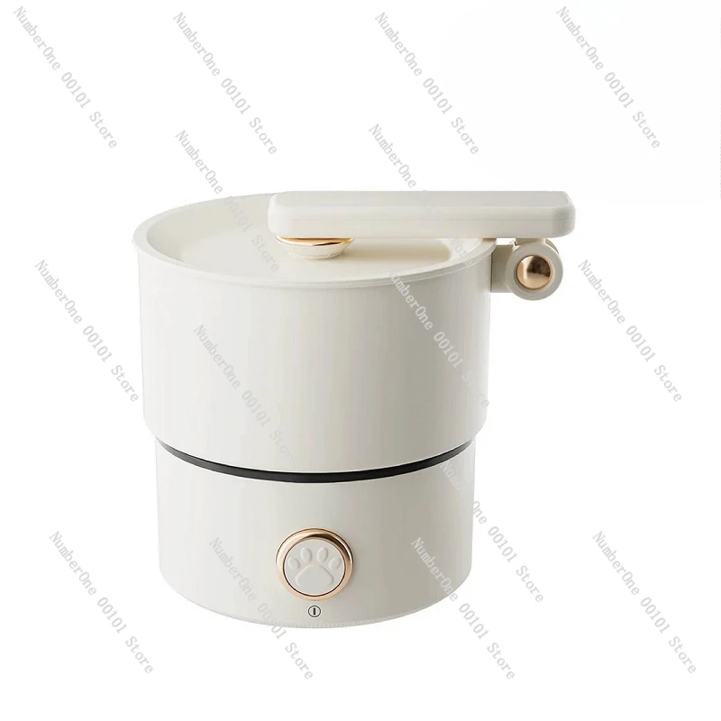 110V/220V Fold Electric Cook Pot Multicooker Fried Pan Cook Noodle Pot Non-stick Mini Electric Skillet Travel Electric Kettle 2L