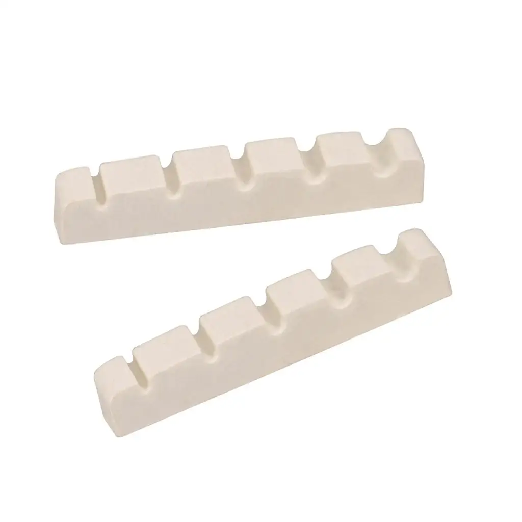Electric Bass Accessory 5 String Slotted Plastic Bridge Nut for Replacing Bass Guitar Neck Nuts