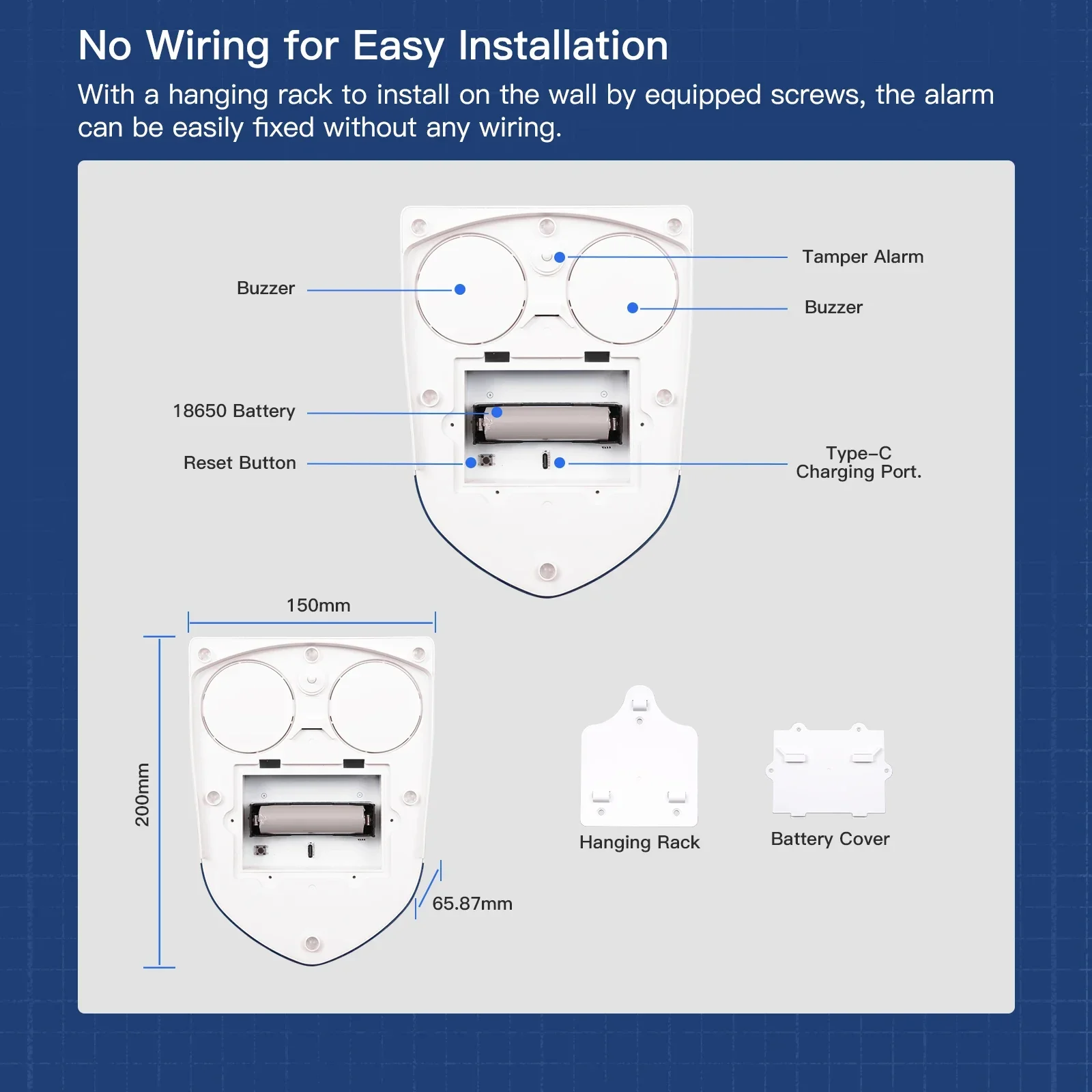 Tuya-Alarme de Sirene de Som e Luz, Inteligente, WiFi ou Zigbee, Energia Solar, Exterior, IPX5, Impermeável, Alarme de Inviolabilidade com Bateria Recarregável