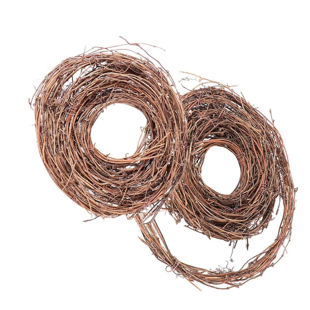 2 Rolls Christmas Ribbon Wicker Vine Accessories Hanging Decor Natural Twig Garland Grape Brown DIY Crafts