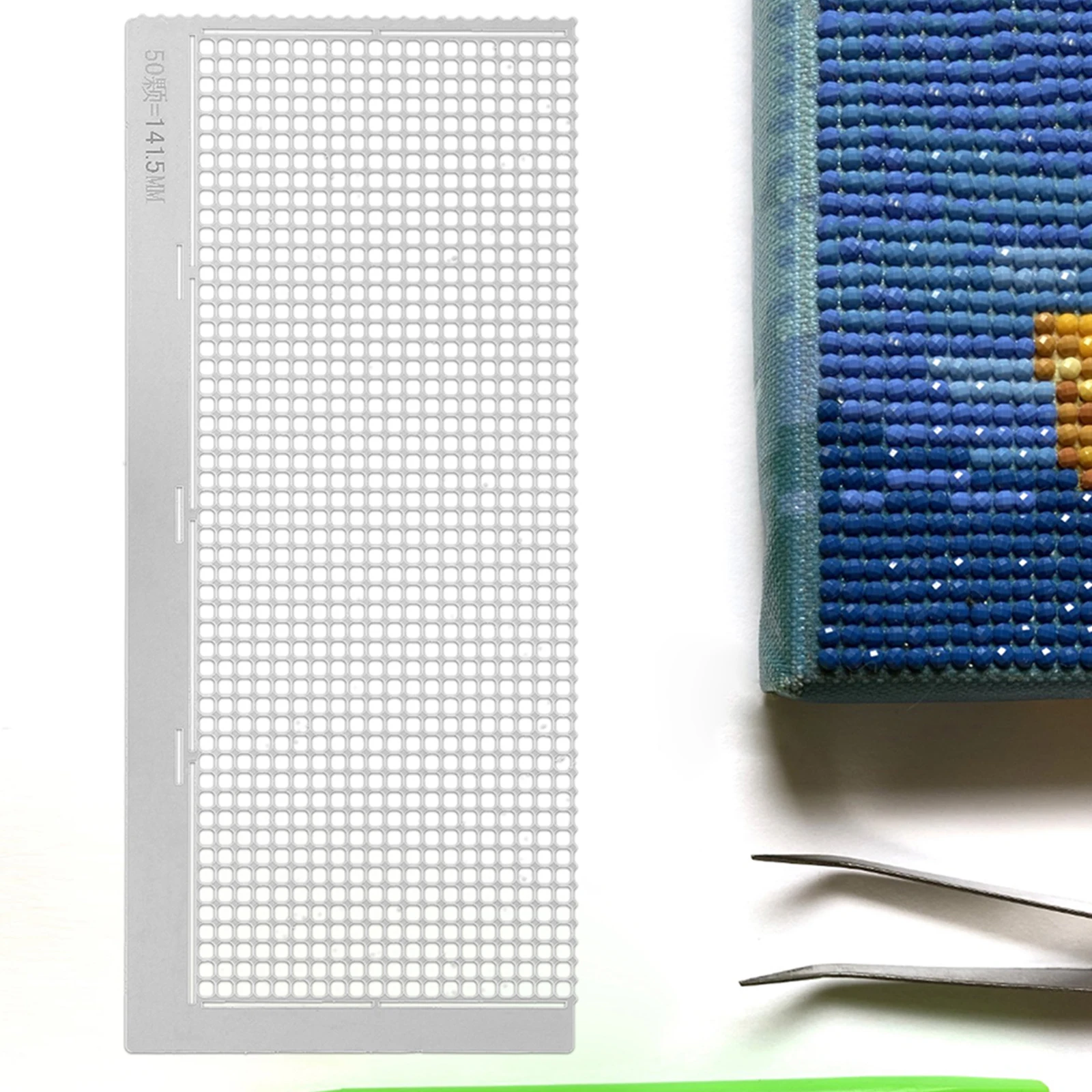 

2pcs Diamond Art Tools Stainless Steel Mesh Ruler For Rhinestone Painting Precision Grid Locator Diy Craft Accessory Metal