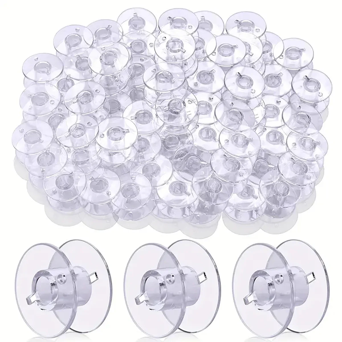 20/50pcs Sewing Bobbin Spool Transparent Plastic Sewing Bobbin For Multiple Sewing Machine