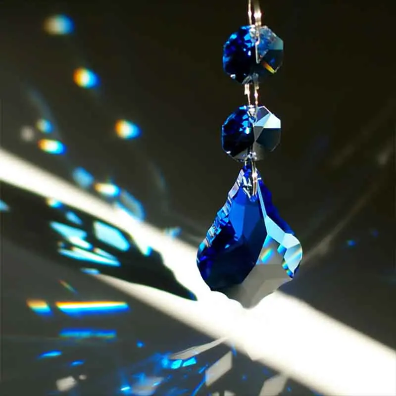Top Quality Crystal Beautiful Maple Leaft No Flat  Prism Pendant With Octagon Beads For Chandelier Part Christmas Tree Hanging