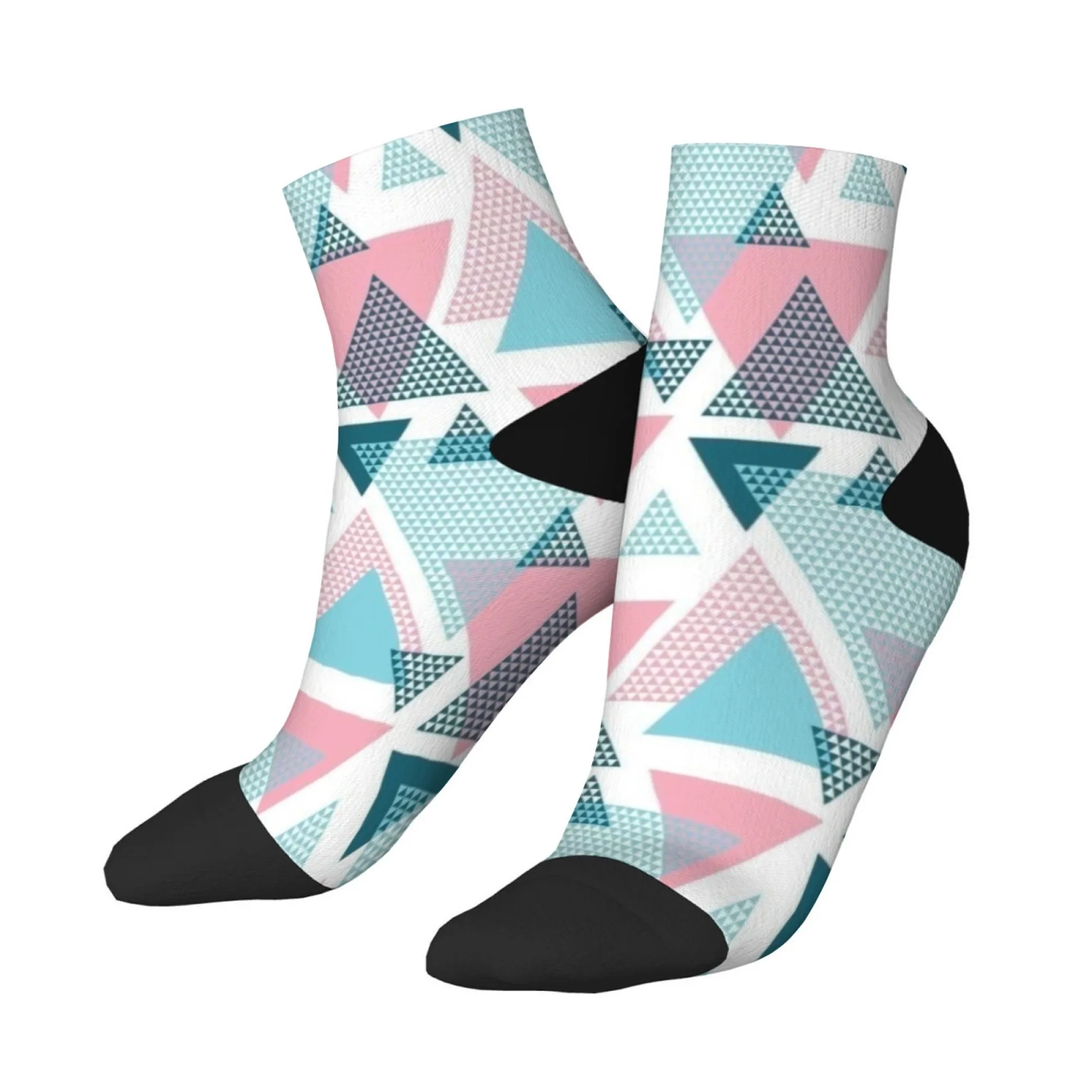 جوارب ضغط مجنونة سعيدة، جوارب قصيرة مزخرفة مثلثة ملونة، جوارب مضحكة مبتكرة، هدية كاجوال على طراز هاراجوكو #1