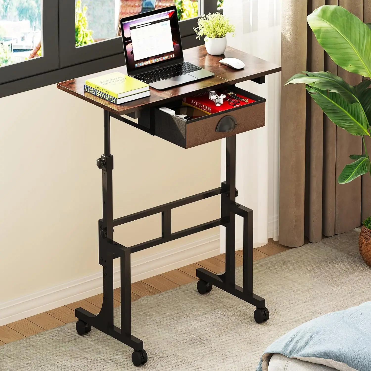 Movable computer desk Student home study table Lifting desk Simple desk Writing table Standing workbench