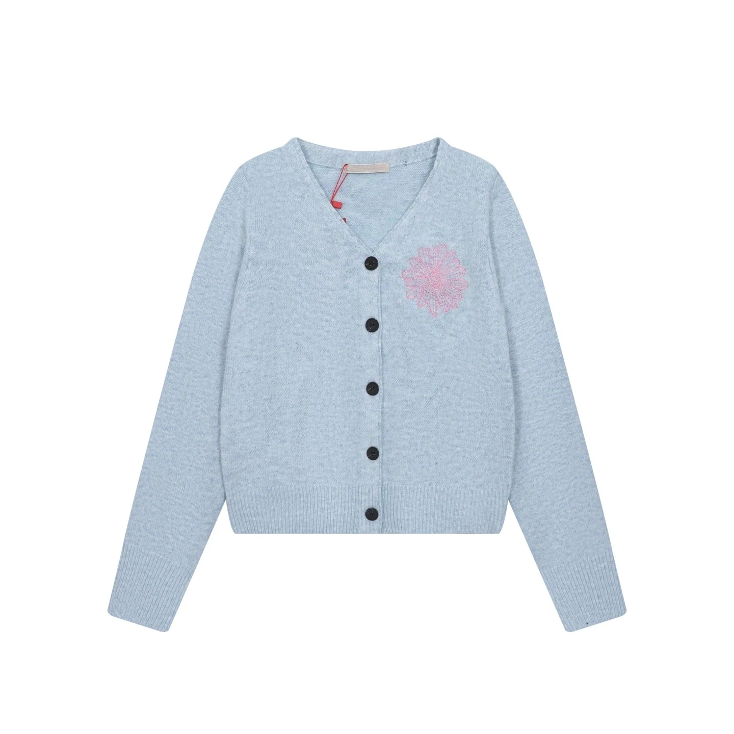 Women's Cardigan Daisy Embroidery V-Neck Long Sleeve Knit Cardigan for Autumn Winter Daily Outing and Travel