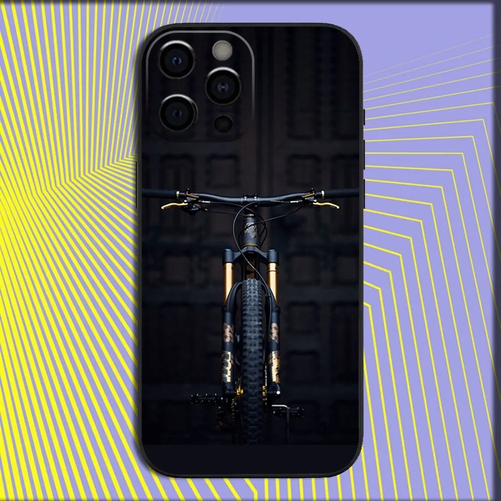MTB Mountain Bike Cycling Bicycle Phone Case For iPhone 16,15,14,13,12,11,Pro,X,XS,Max,XR,Plus,Mini Soft Black Cover
