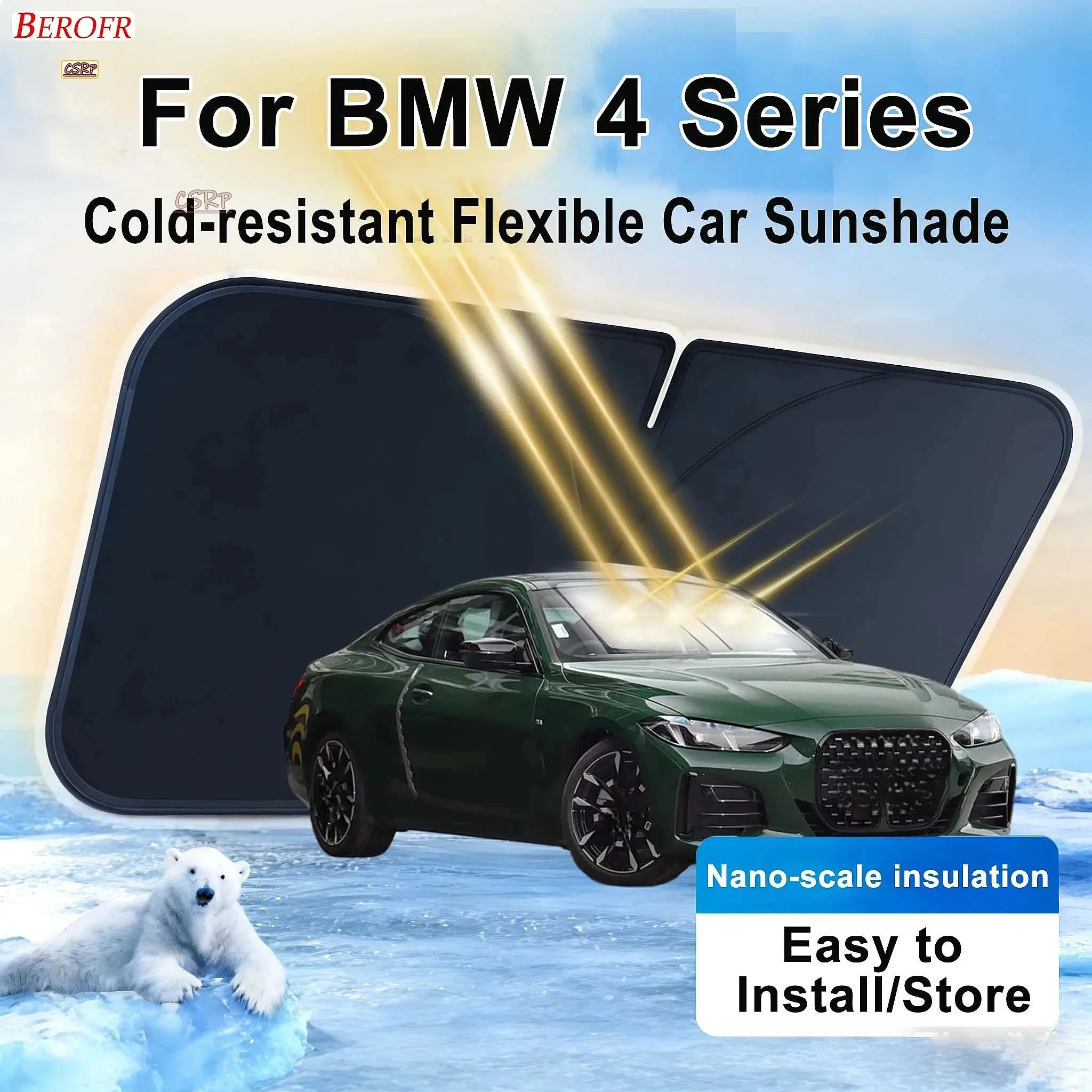 For BMW 4 Series 2021-2026 Car Windshield Sunshade Cover Front Window Sun Shade Heat Insulation Summer Auto Accessories