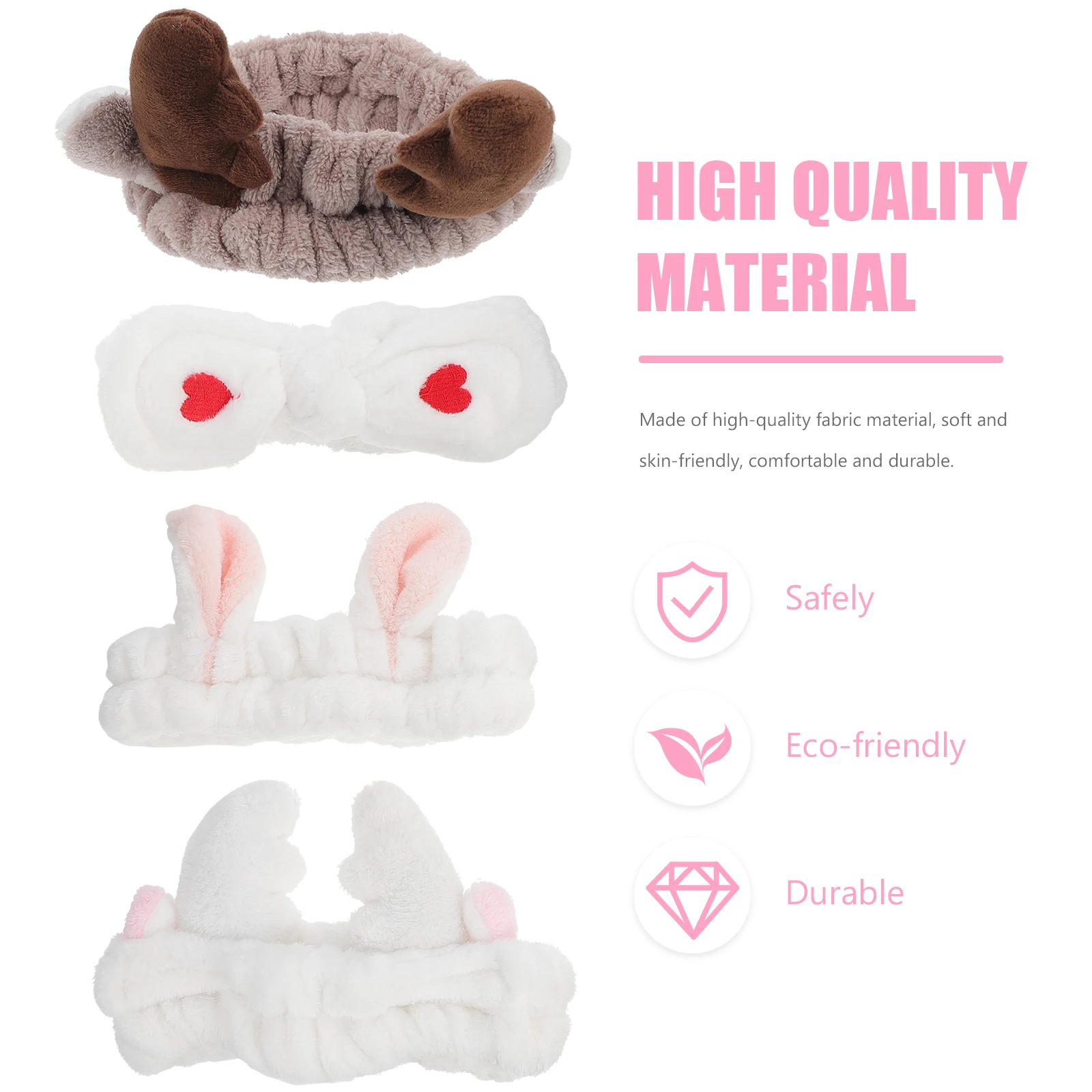 

4Pcs Spa Headband Towel Makeup Elastic Bands Comfortable Skin-Friendly for Shower and Morning Jog No Pain on Ears