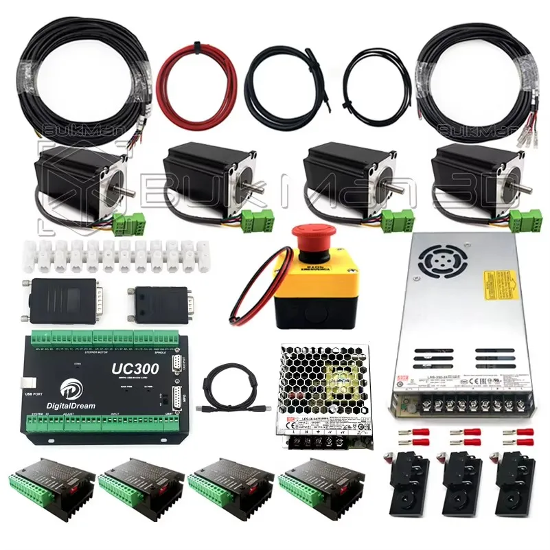 

USB 4Axis UC300 Mach3 Controller Bundle with Nema23 High Torque 2.45N.m Stepper Motors for ULTIMATE Bee/QueenBee/WorkBee CNC