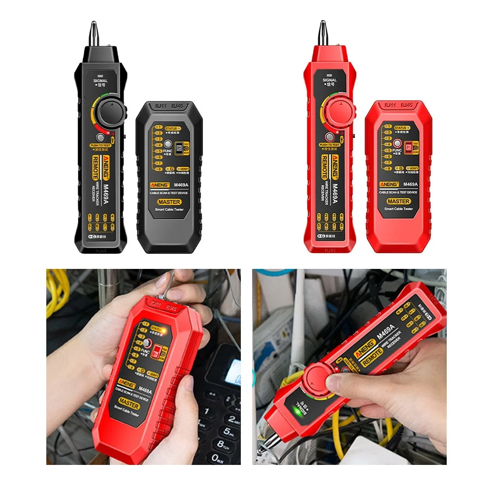 ANENG Network Line Trackers M469A Network Analyzer RJ11 Phone Line Network Line Detector Trackers Measurement Cable Tool