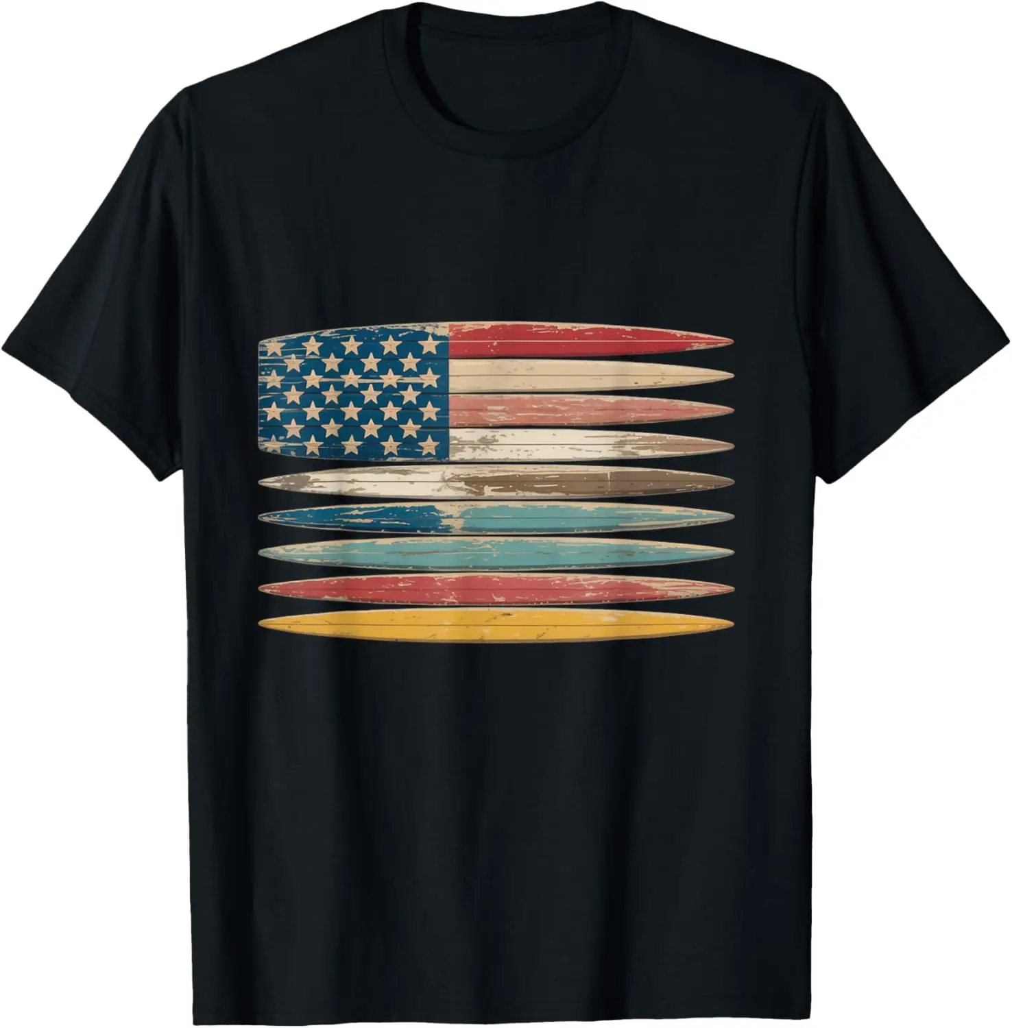 

Cool Surfboard Surfers 4th of July American Flag T-Shirt
