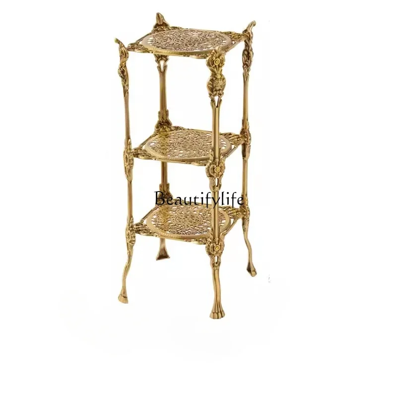 

ld6Nordic Home Living Room Floor Storage Rack Multi-Layer Hollow Shape Storage Rack