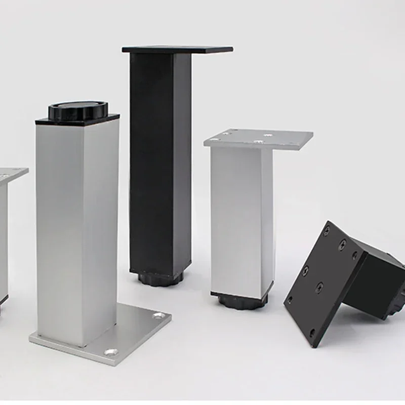 Aluminum Alloy Cabinet Foot Height Adjustable Furniture Support Legs Bearing 50KG/PCS Table Chairs Bed Sofa Square Level Feet image 5