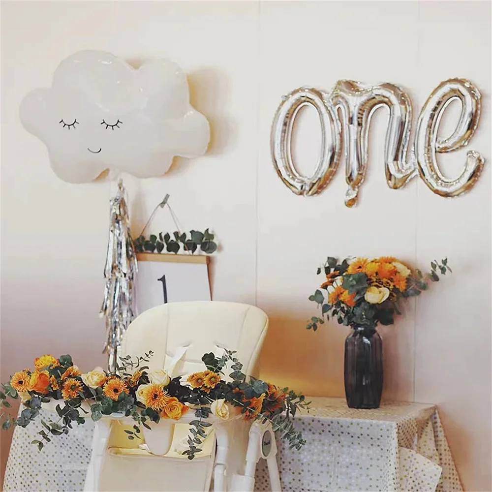 3PCS White Rainbow Cloud Sun Moon Theme Aluminum Foil Balloon Birthday Party Wedding Decoration Aluminum Foil Ballon Baby Shower