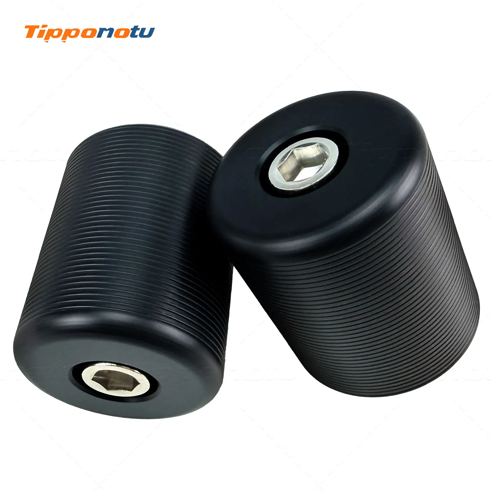 

TippoMotu M12 Grooved Slider End Caps for 1.25" Harley Engine/Saddlebag Guards – Touring/Softail/Sportster (2PCS)