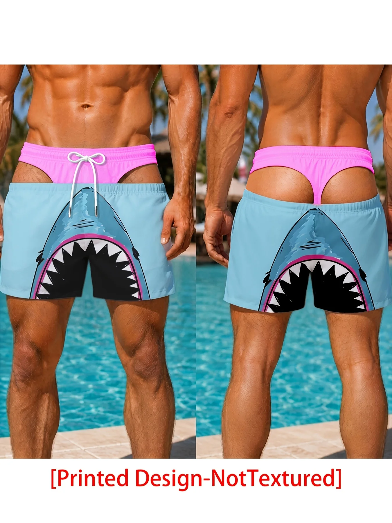 Men's 3D Printed Beach Shorts with Fun Patterns and Drawstring Swim Trunks Breathable Plus Size Shorts As A Gift for Friends