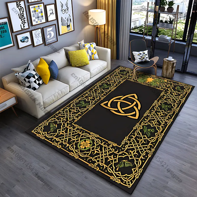 Celtic design with nature elements carpet Yoga living room room decor children's crawling mat doormat area rug games mat
