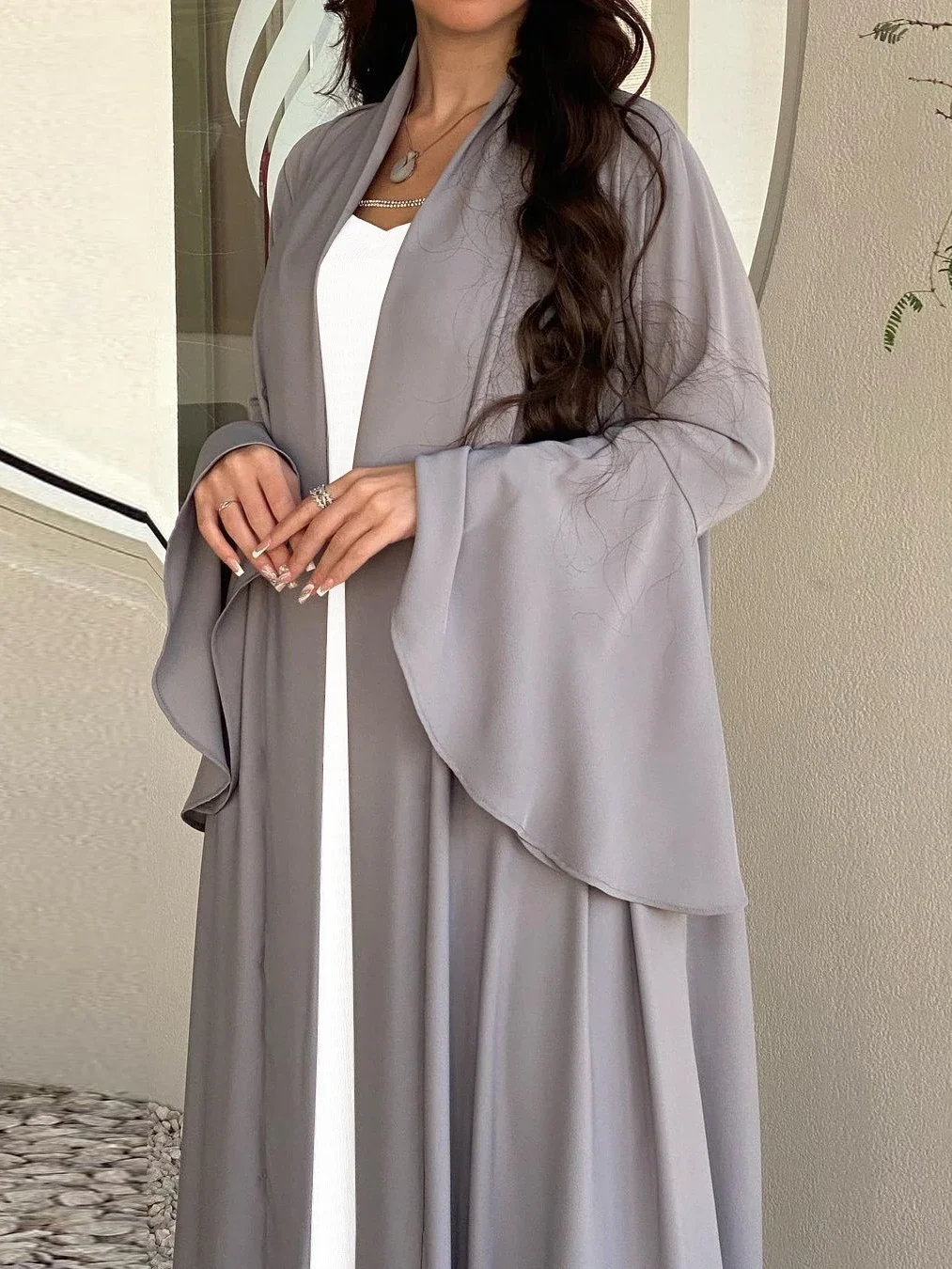 Марокканское женское платье, Abaya, комплект из 2 предметов, мусульманские платья с оборками на рукавах Дубая, ИД кафтан, вечернее длинное платье, платья, Abayas Robe