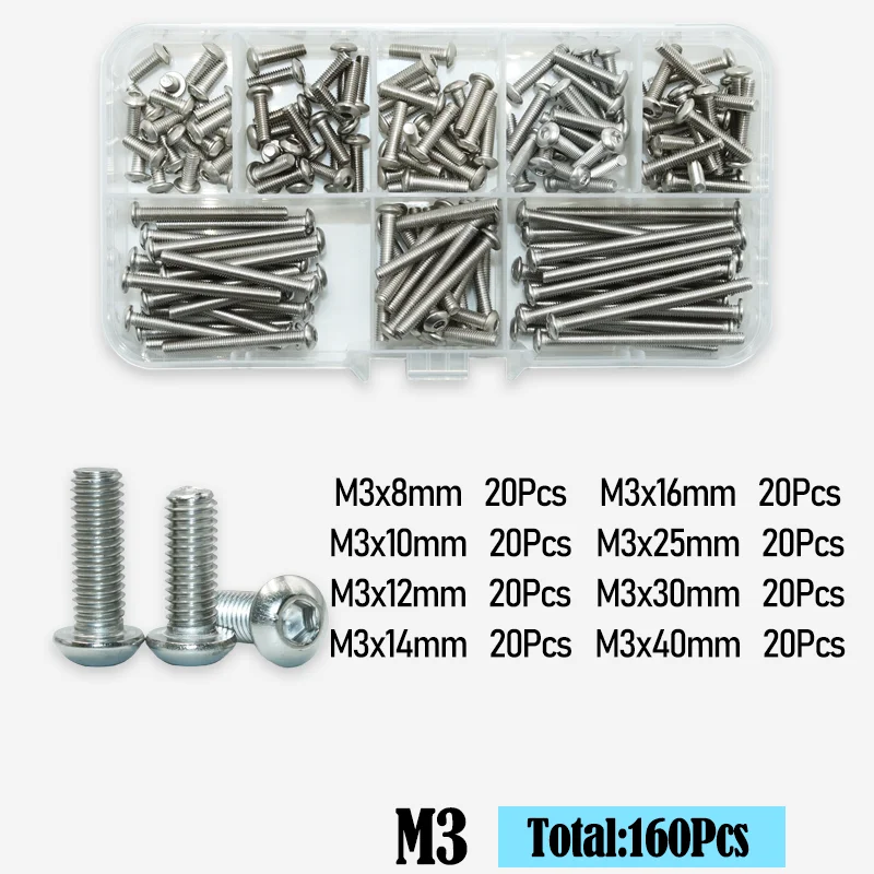 Runder Sechs kant schraubens atz m2 m2, 5 m3 m4 m5 m6 m8 m10 Innen sechs kant knopf Innen sechs kant schrauben 2,5 Edelstahls ch raube iso7380 – Detail 11