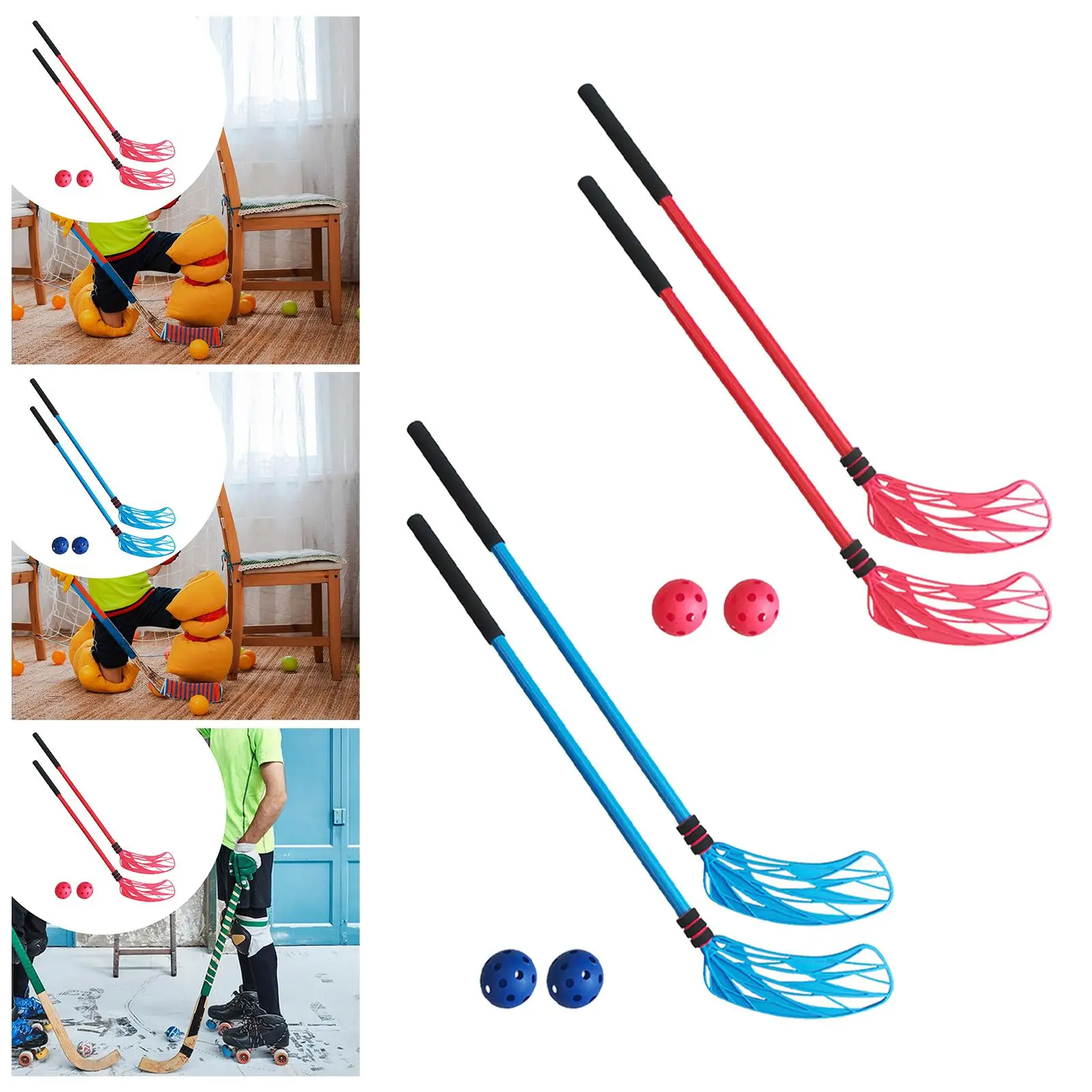 

2Pcs Kids Hockey Stick and Ball Set Indoor Sports Sensory Training Tool Kids Hockey Game for Boys Girls Indoor Outdoor