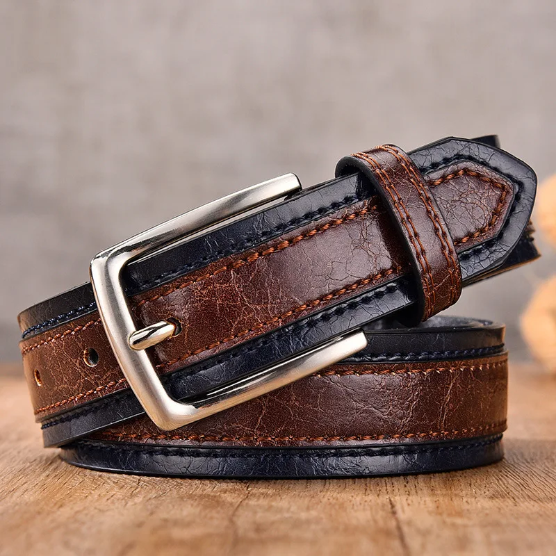 

2024 Luxury Design, Fashionable Men's Casual Belt with Needle Buckle and Perforated Youth Belt