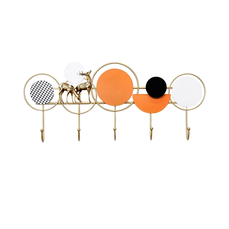 Creative door back wall entry coat hook free punching light luxury entrance metal coat hook rack