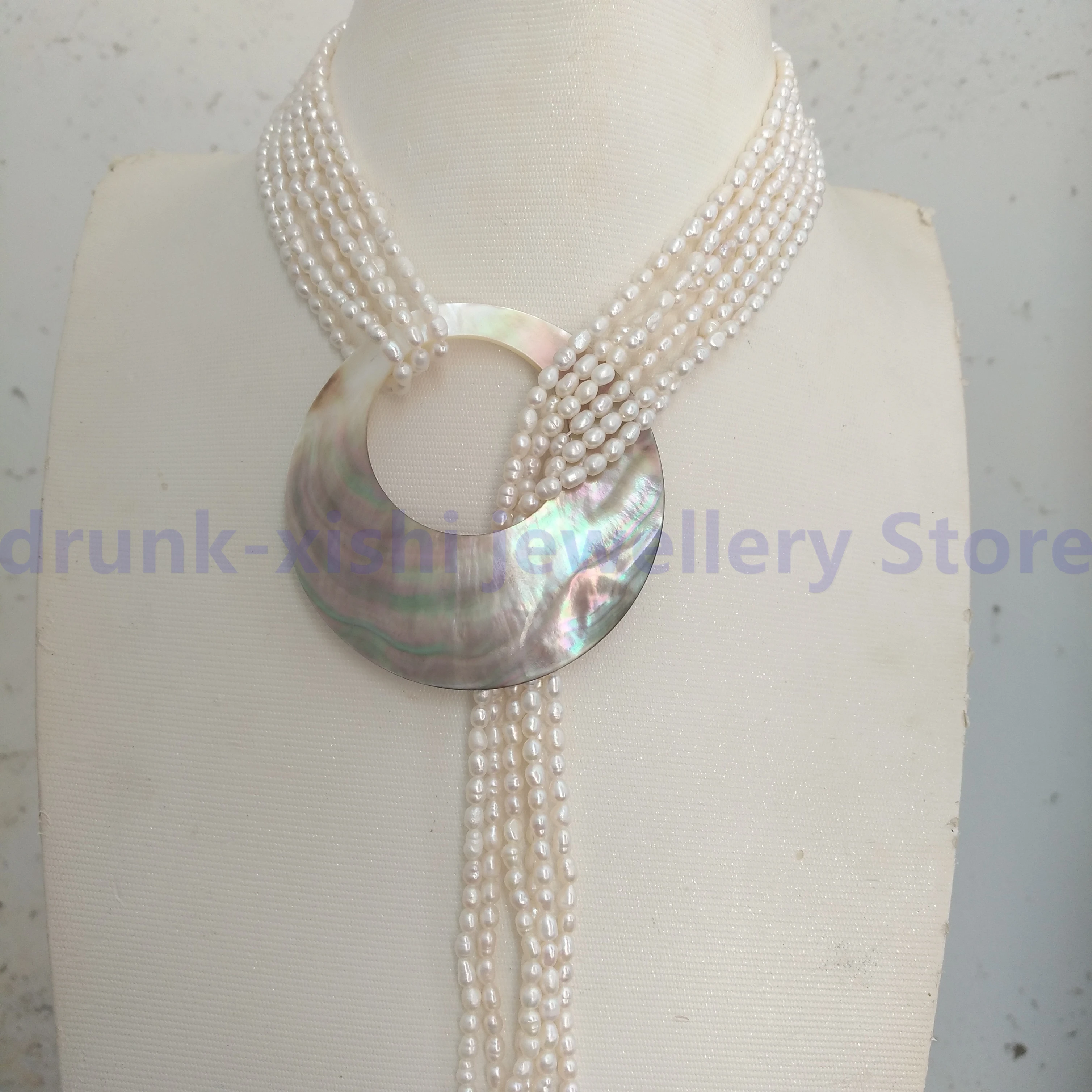 

Seawater Akoya Genuine Baroque Mini Rice Shape Small Size Natural Real Pearl Long Necklace 18" Adjustable Free Shipping