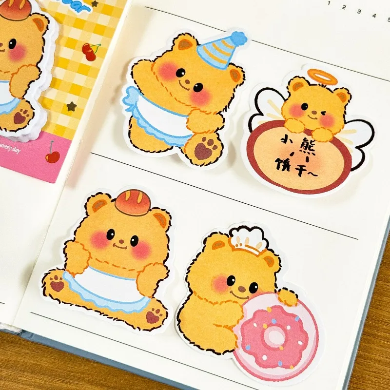 2PCS Cute Shaped Sticky Notes Set Kawaii Memo Pads for StudentsFun Cartoon Note Taking Supplies Reusable Adhesive Memo Notebook