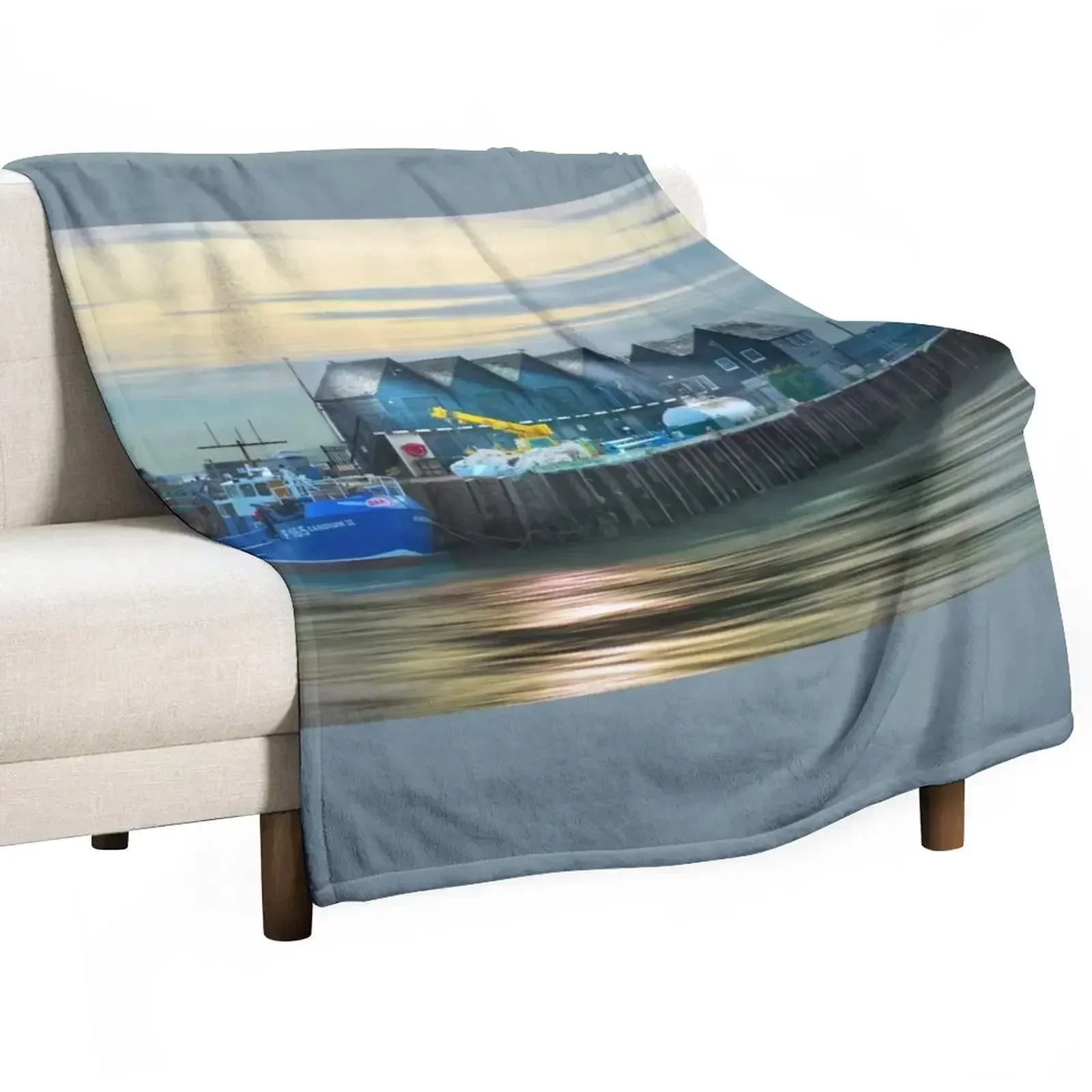 

Whitstable Harbour Atmospheric Light Throw Blanket warm for winter Kid'S Blankets