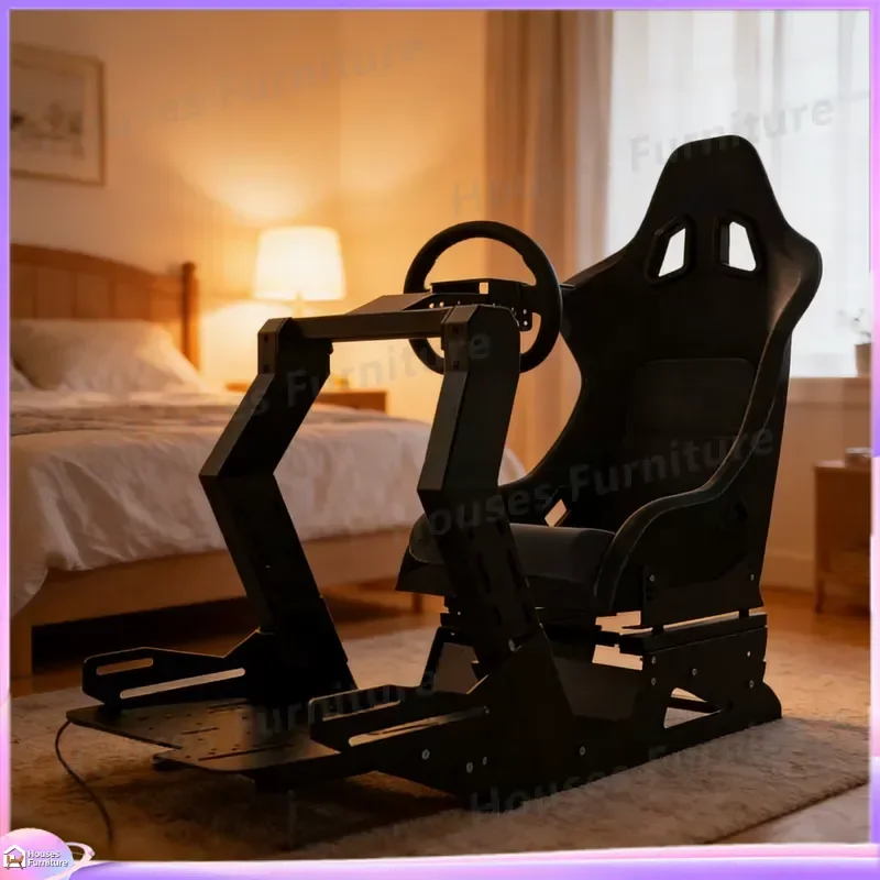 210 Racing Simulator Gaming Chair Ergonomic Computer Seat with Steering Wheel Stand for PC PS4 Xbox Home Arcade Cockpit Gamer