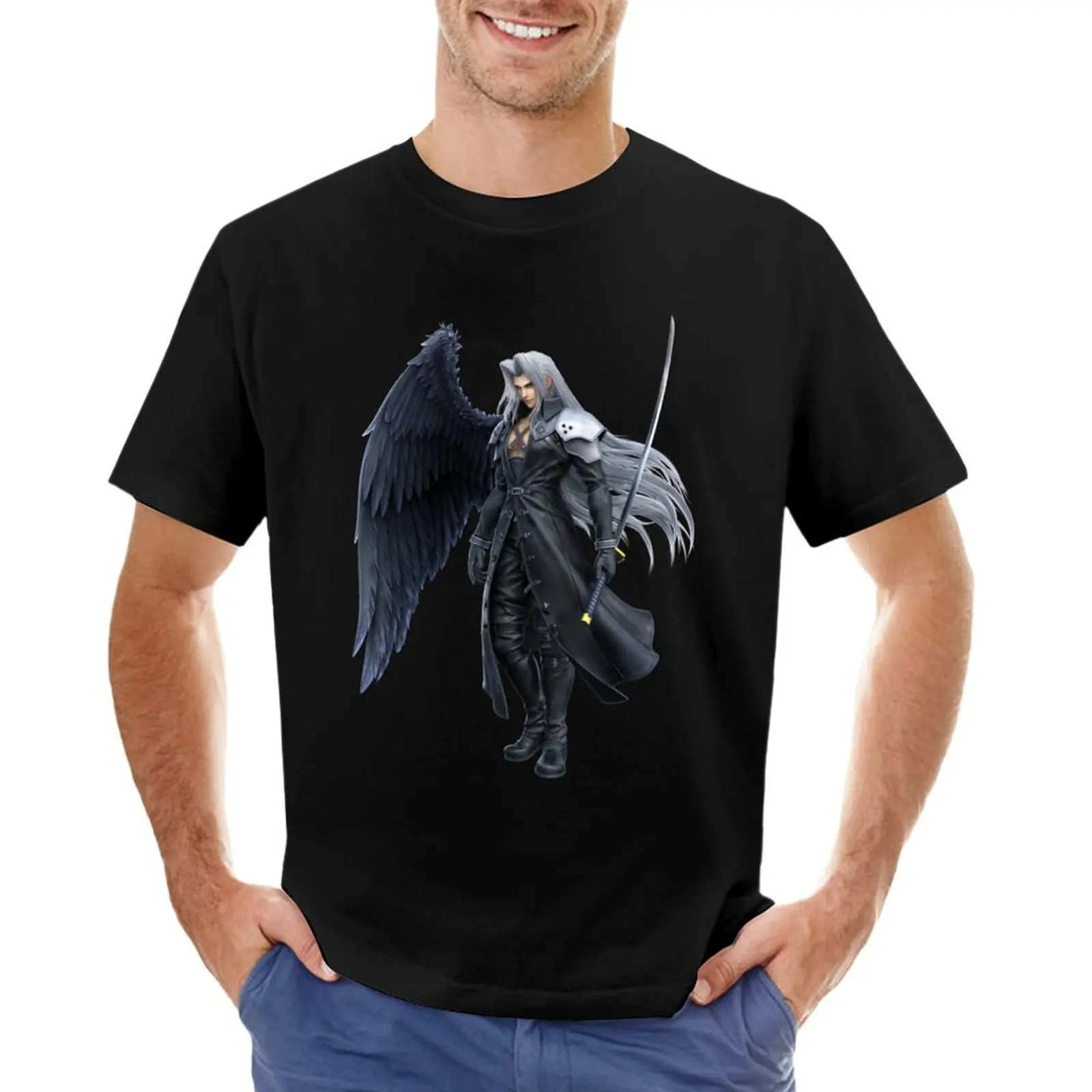 Sephiroth Smash Render T-Shirt graphic t shirt vintage vintage graphic tee plain graphic tee shirt black t-shirts for men