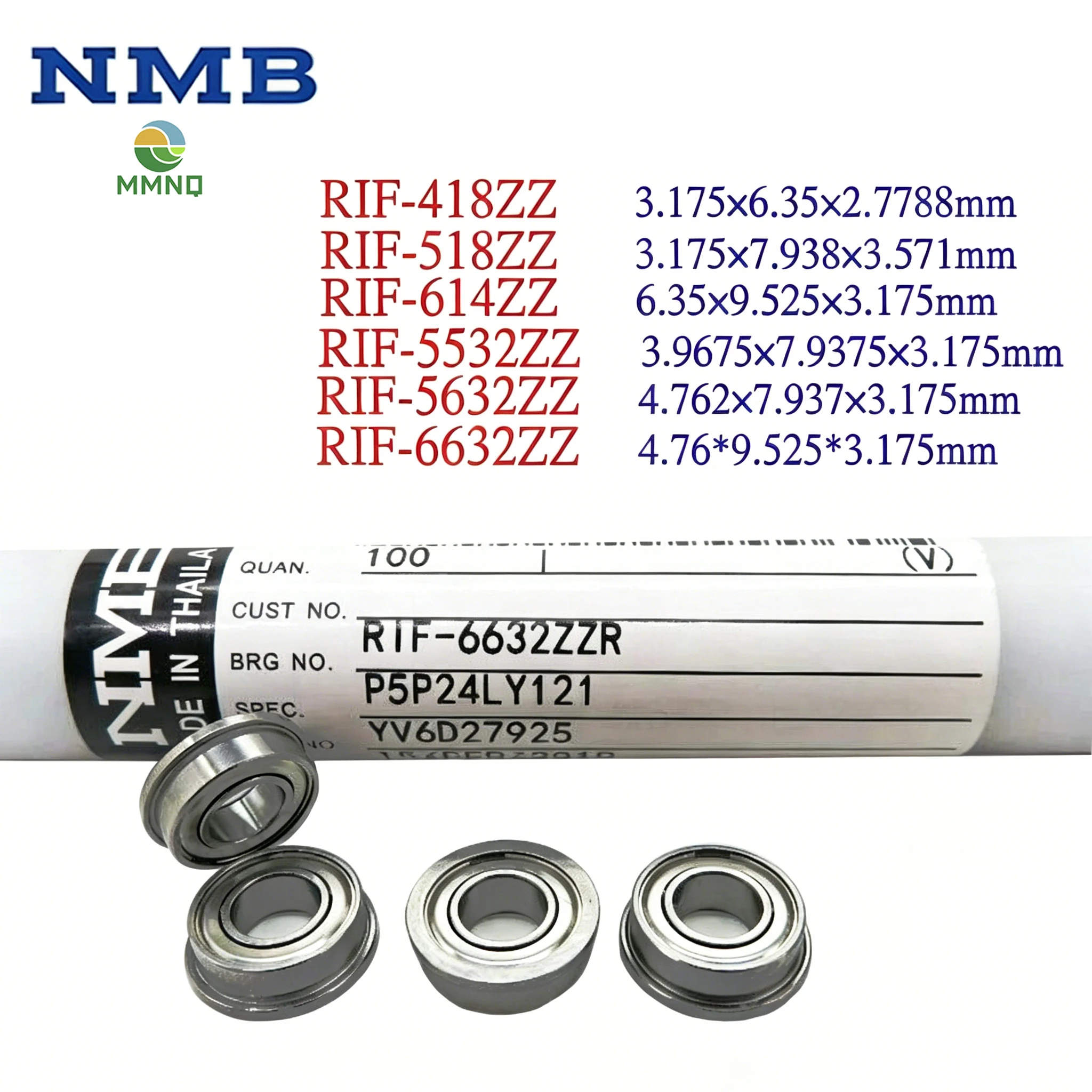 High Precision NMB Flanged Ball Bearing RIF-614ZZ FR-168ZZ RIF-5532ZZ FR155ZZ Sealed Micro Flange Bearing Accessories