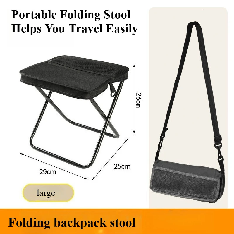 Tragbarer Handtaschen-Klapphocker, Leichter Outdoor-Campingstuhl, Mini-Sitz für Angeln & Reisen