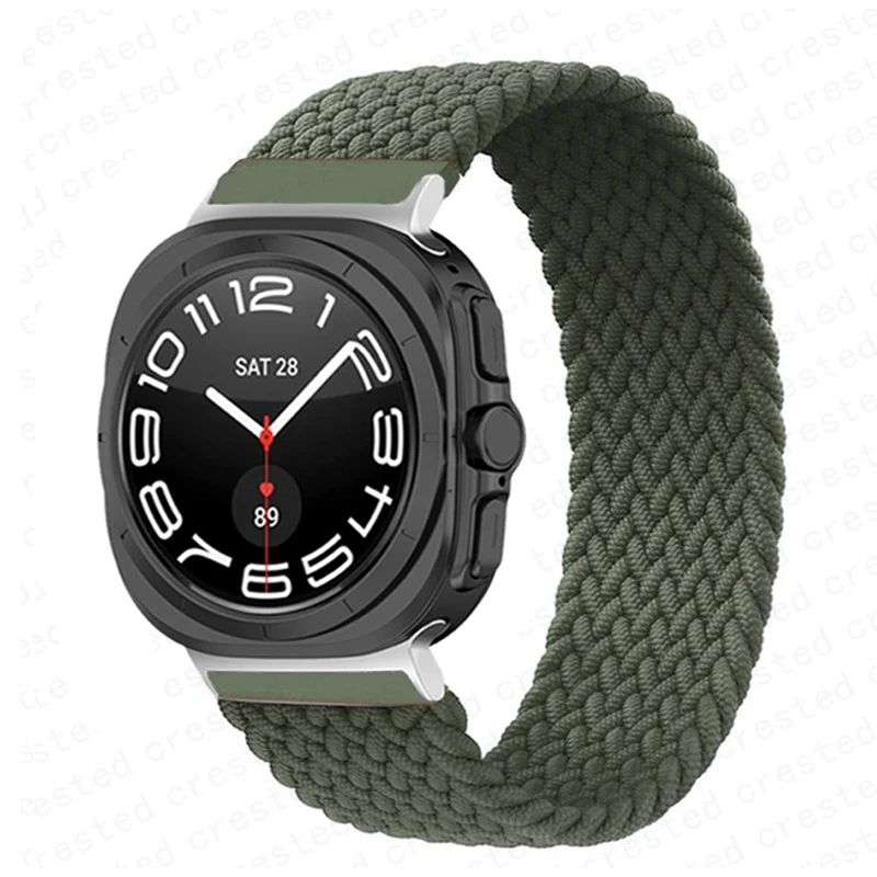 Bracelet en nylon tressé Solo Loop pour Samsung Galaxy Watch, 7 Ultra, 7 FE, 47mm, 44mm, 40mm