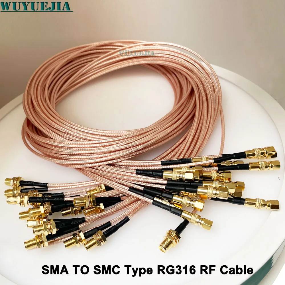 SMA إلى SMC RF خط الاتصال SMC واجهة SMA ذكر التوصيل إلى SMC أنثى جاك تمديد 50-1.5 RG-316 RF محول كابل محوري