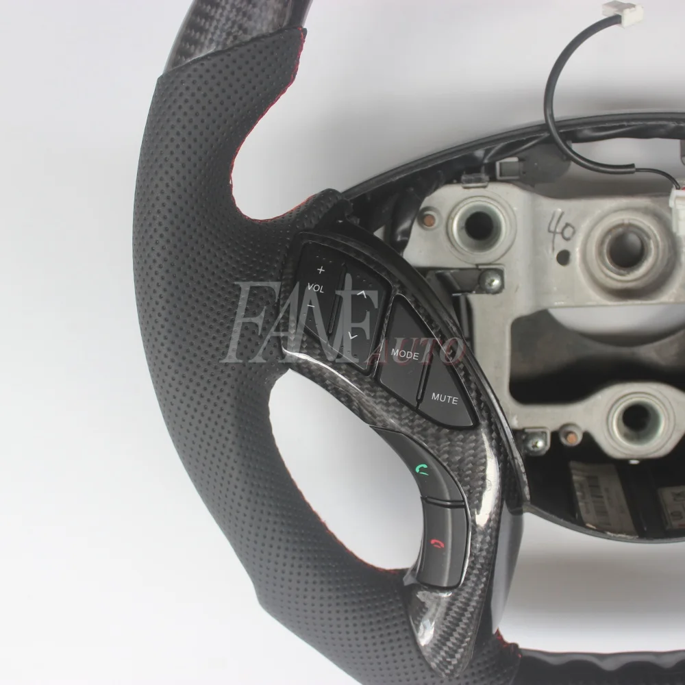 Replacement D Shape Real Carbon Fiber Steering Wheel with Leather for Hyundai Elantra 2012-2015