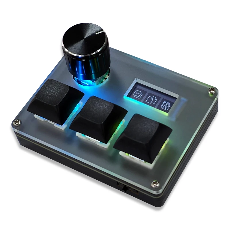 3-Key Wired Custom Keyboard LCD Color Screen Display Game Keyboard DIY Accessories