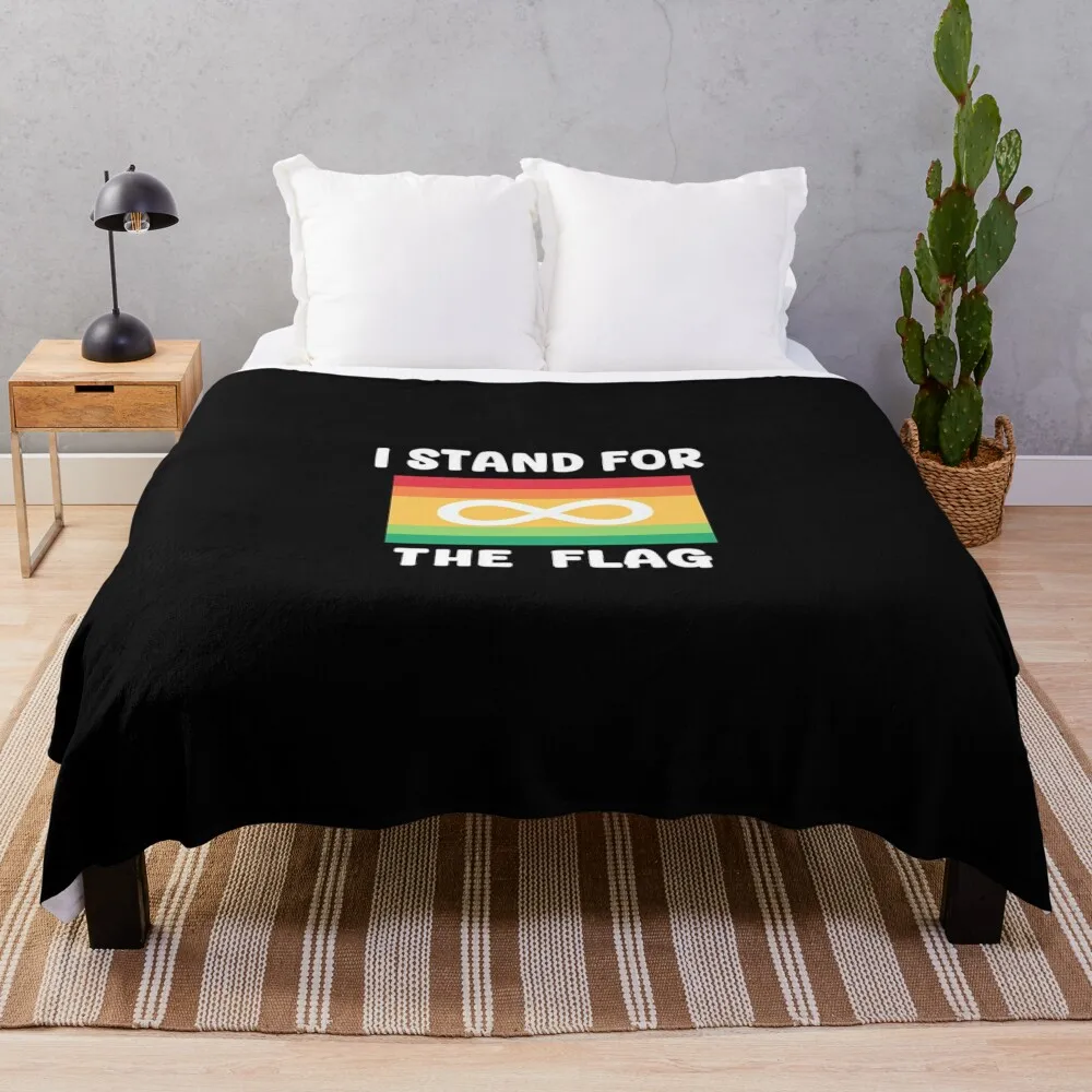 

I Stand For The Flag Autistic Pride Throw Blanket Beautifuls Flannel Comforter for sofa Blankets