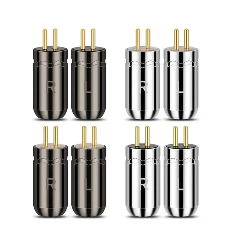 Conector de conectores de Audio de 2 pines y 0,78mm para auriculares JH11 JH16Pro W4R, auriculares transparentes de 0,78 pines, conector para auriculares macho, carcasa negra