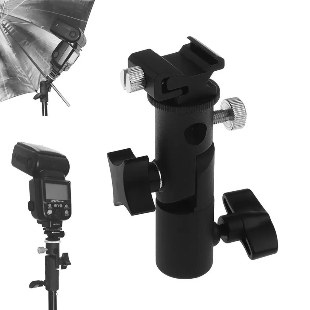 Flash Light Universal Support Stand E Shap Metal Bracket Head E Style Lamp Holder Can Connect Tripod Photography Accessories