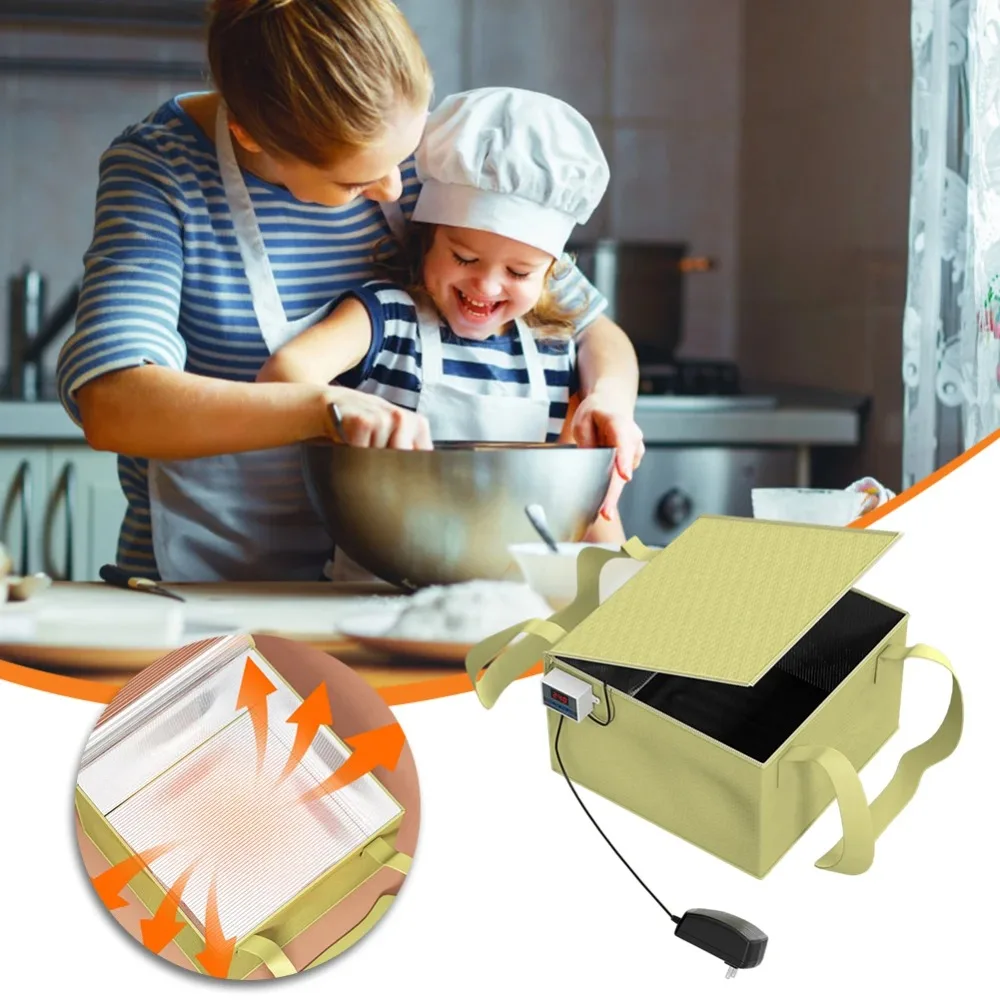 -50-110 Celsius Dough Proofing Box with Heating Pad Precise Temperature Control Bread Proofer Foldable Sourdough Starter Box
